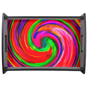 Modern Swirl Abstract Art #12 Serving Tray