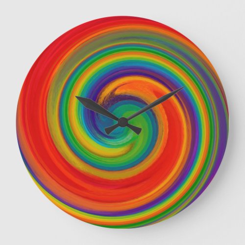 Modern Swirl Abstract Art 15 Large Clock