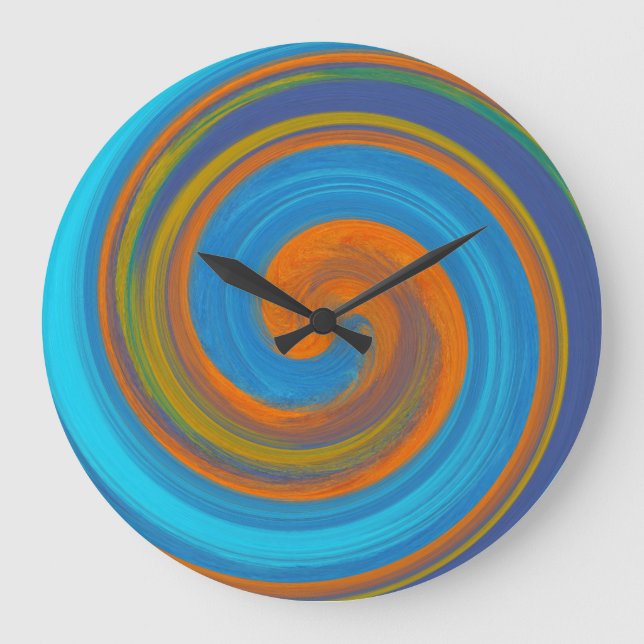 Modern Swirl Abstract Art #17 Large Clock (Front)