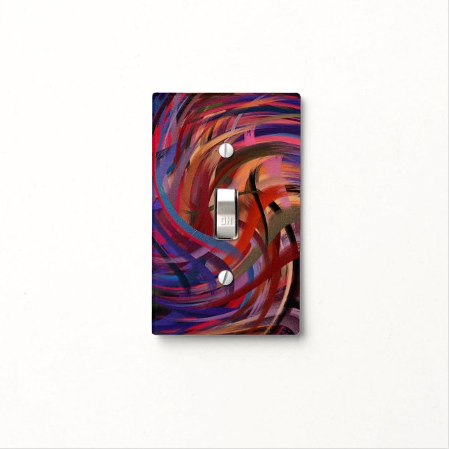Modern Swirl Abstract Art #18 Light Switch Cover (In Situ)