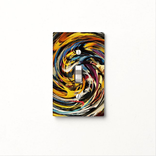Modern Swirl Abstract Art #22 Light Switch Cover (In Situ)
