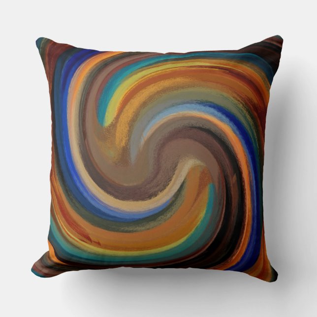 Modern Swirl Abstract Art #24 Throw Pillow (Front)