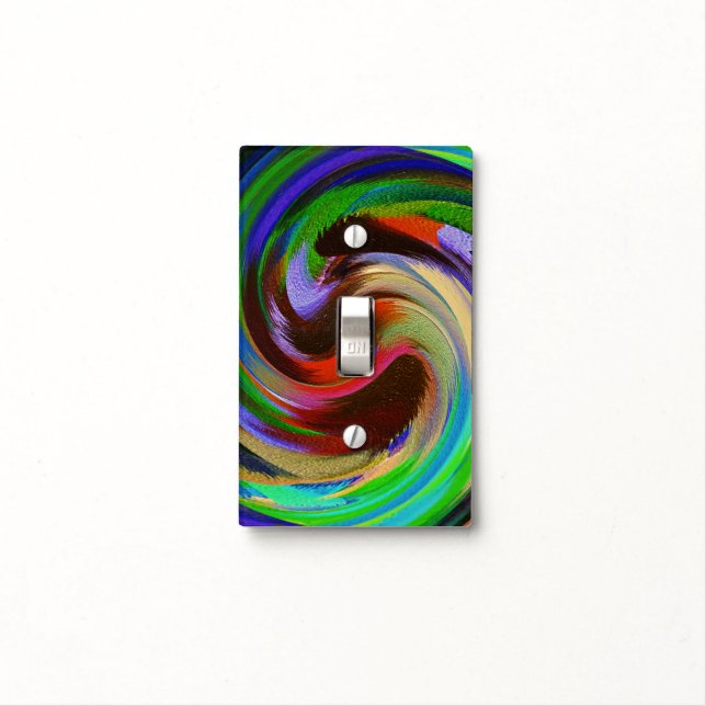 Modern Swirl Abstract Art #25 Light Switch Cover (In Situ)