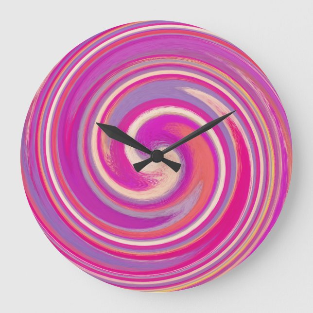 Modern Swirl Abstract Art #28 Large Clock (Front)