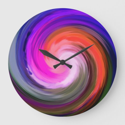 Modern Swirl Abstract Art 34 Large Clock