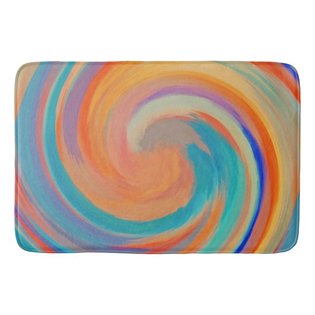 Modern Swirl Abstract Art #8 Bathroom Mat (Front)
