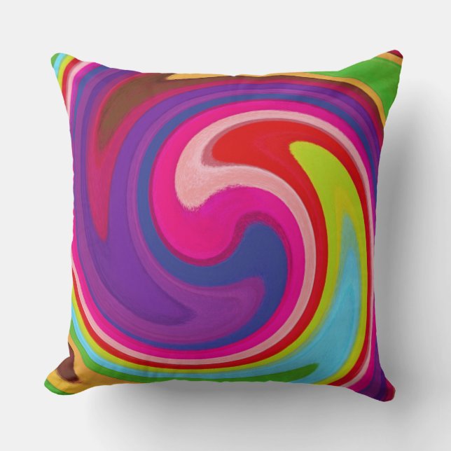 Modern Swirl Abstract Art Throw Pillow (Front)