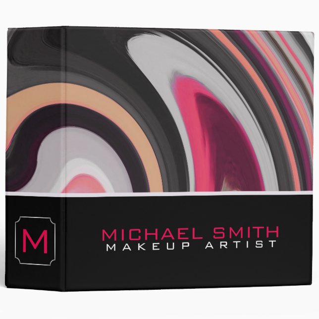 Modern Swirl Abstract Elegant Professional #16 Binder (Front/Spine)