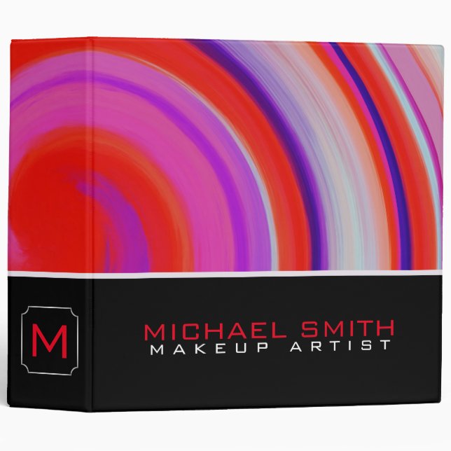 Modern Swirl Abstract Elegant Professional #20 3 Ring Binder (Front/Spine)