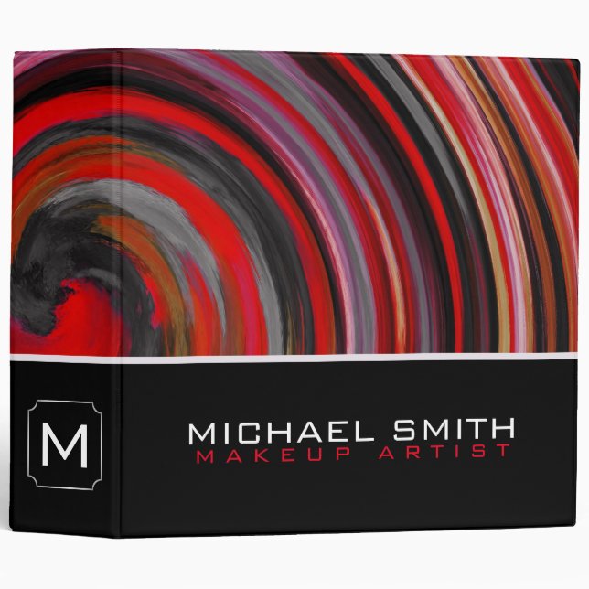 Modern Swirl Abstract Elegant Professional #24 3 Ring Binder (Front/Spine)