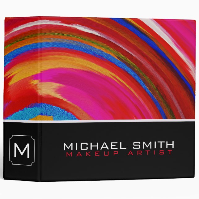 Modern Swirl Abstract Elegant Professional #35 3 Ring Binder (Front/Spine)