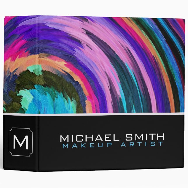 Modern Swirl Abstract Elegant Professional #49 3 Ring Binder (Front/Spine)