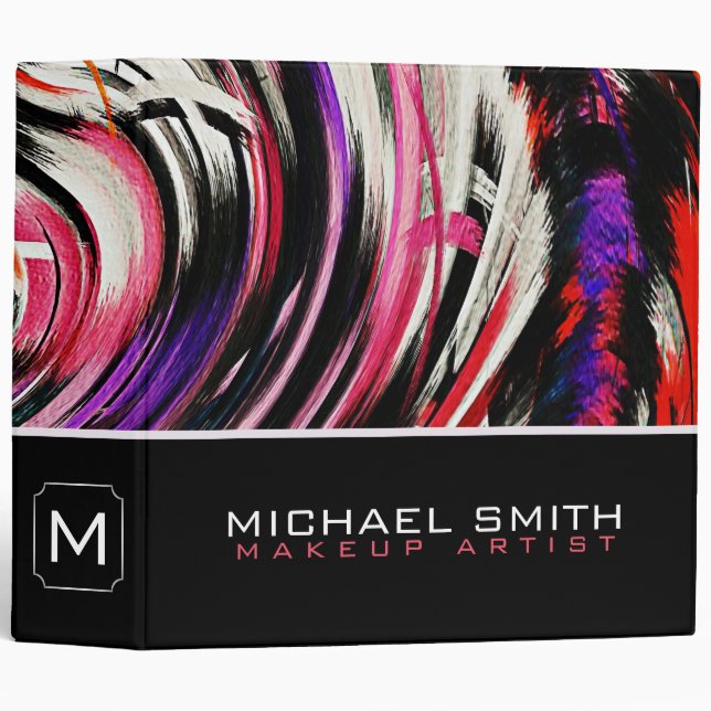 Modern Swirl Abstract Elegant Professional #57 3 Ring Binder (Front/Spine)