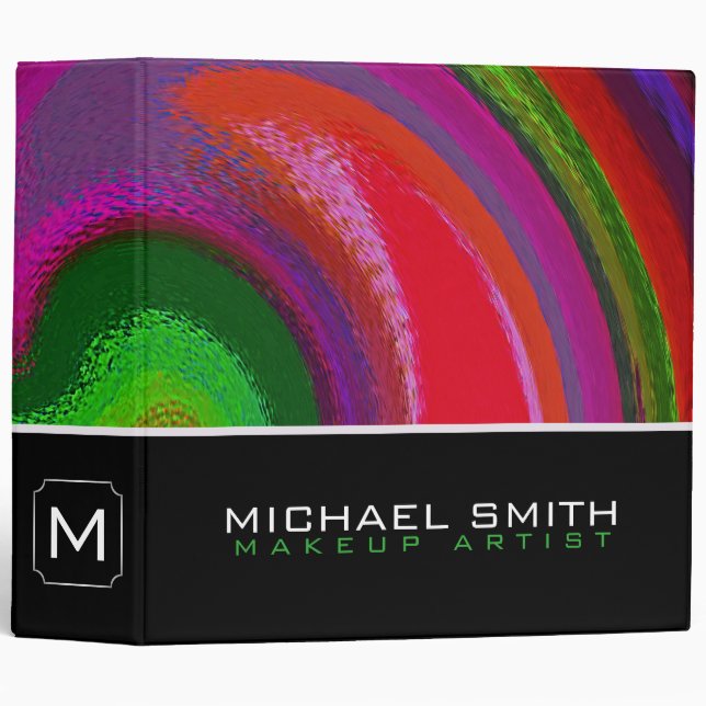 Modern Swirl Abstract Elegant Professional #74 3 Ring Binder (Front/Spine)