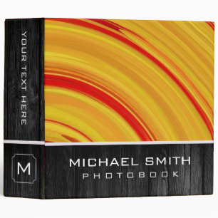 Modern Swirl Abstract Photo Books Wood Look #3 3 Ring Binder