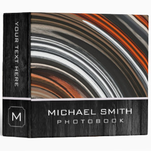 Modern Swirl Abstract Photo Books Wood Look #5 3 Ring Binder