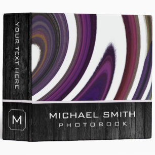 Modern Swirl Abstract Photo Books Wood Look #7 Binder