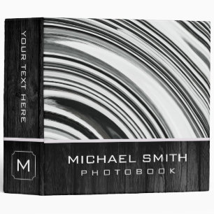 Modern Swirl Abstract Photo Books Wood Look #9 Binder