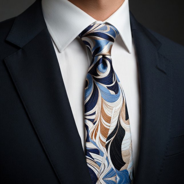 Modern Swirl Art Deco Pattern Neck Tie (Creator Uploaded)
