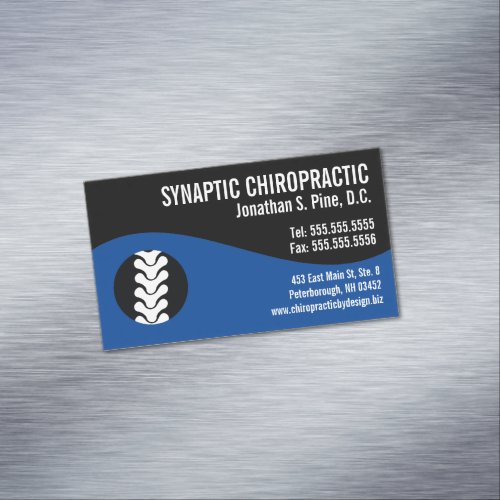 Modern Swirl Chiropractic Business Card Magnet