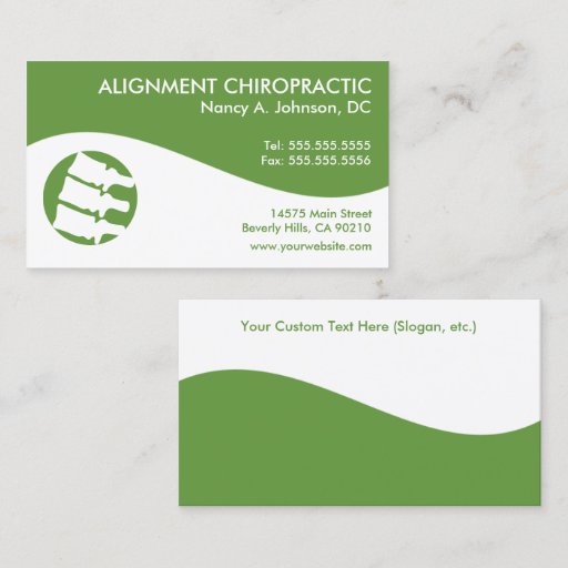 Customizable Modern Swirl Chiropractic Business Cards