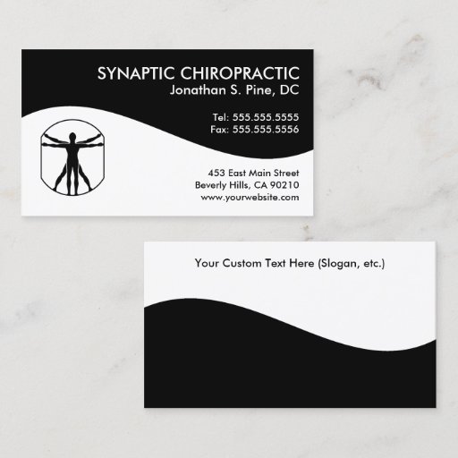 Customizable Modern Swirl Chiropractic Business Cards