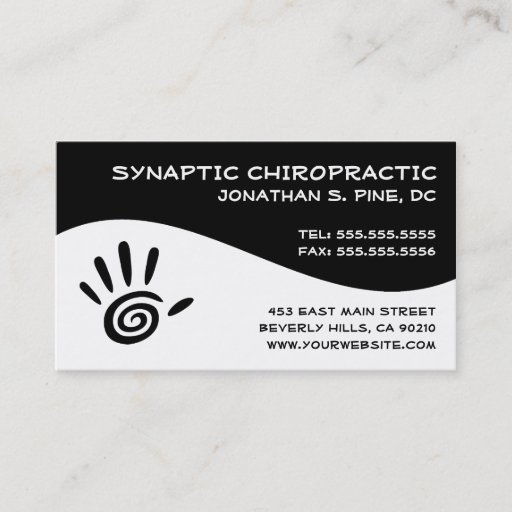 Customizable Modern Swirl Chiropractic Business Cards