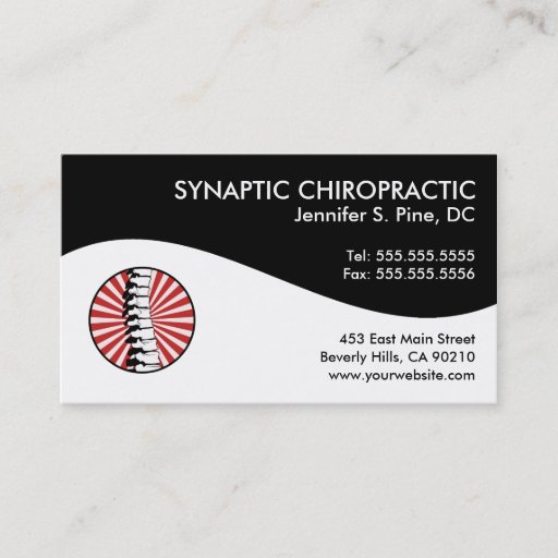 Customizable Modern Swirl Chiropractic Business Cards