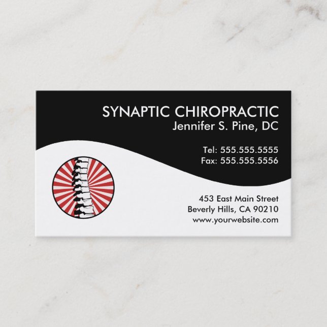 Modern Swirl Chiropractic Business Cards (Front)