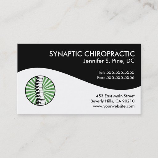 Customizable Modern Swirl Chiropractic Business Cards