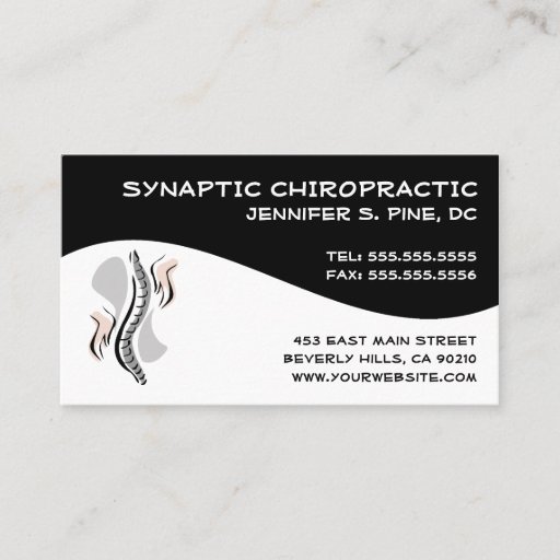 Customizable Modern Swirl Chiropractic Business Cards