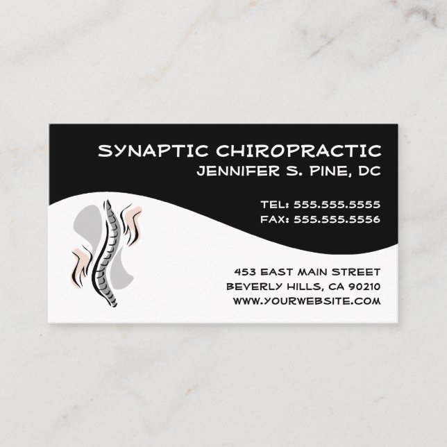Modern Swirl Chiropractic Business Cards (Front)