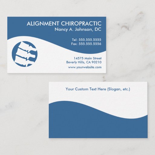 Customizable Modern Swirl Chiropractic Business Cards