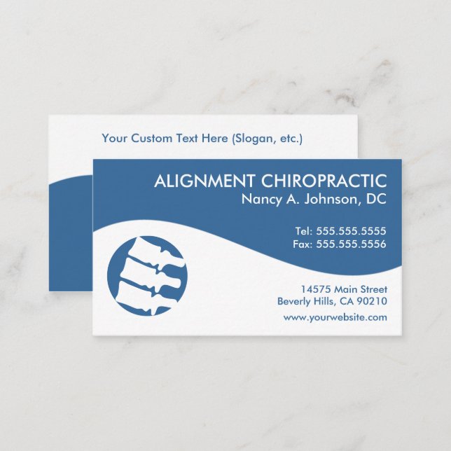 Modern Swirl Chiropractic Business Cards (Front/Back)