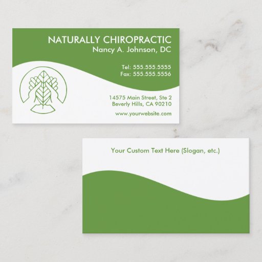Customizable Modern Swirl Chiropractic Business Cards