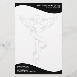 Modern Swirl Chiropractic Emblem Stationery