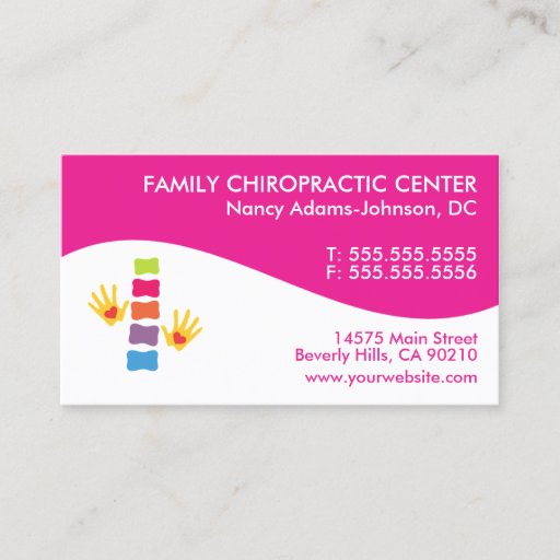 Customizable Modern Swirl Colorful Chiropractic Business Cards