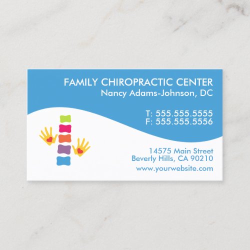 Modern Swirl Colorful Chiropractic Business Cards