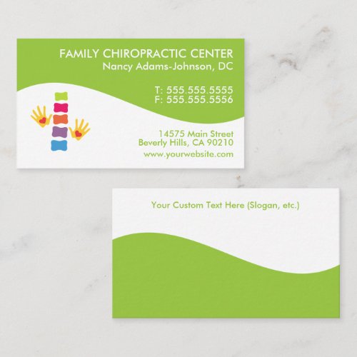 Modern Swirl Colorful Chiropractic Business Cards