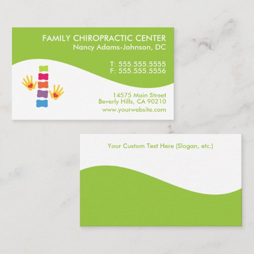 Customizable Modern Swirl Colorful Chiropractic Business Cards
