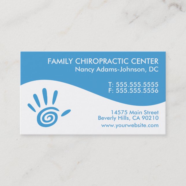 Modern Swirl Colorful Chiropractic Business Cards (Front)