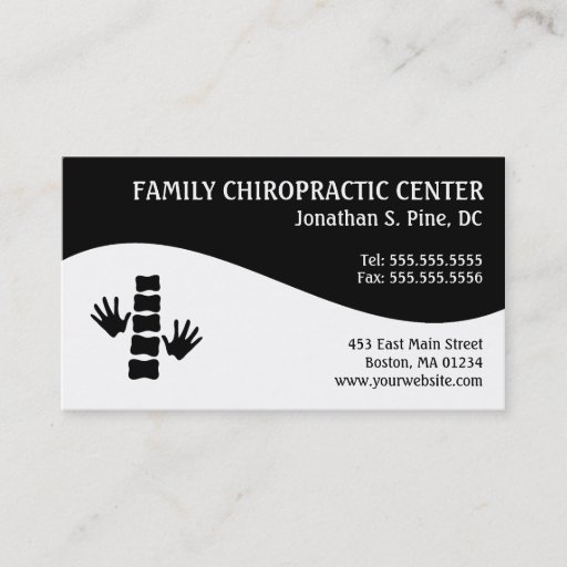 Customizable Modern Swirl Family Chiropractic Business Cards