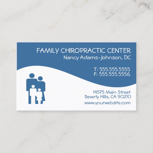 Customizable Modern Swirl Family Chiropractic Business Cards