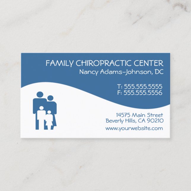 Modern Swirl Family Chiropractic Business Cards (Front)