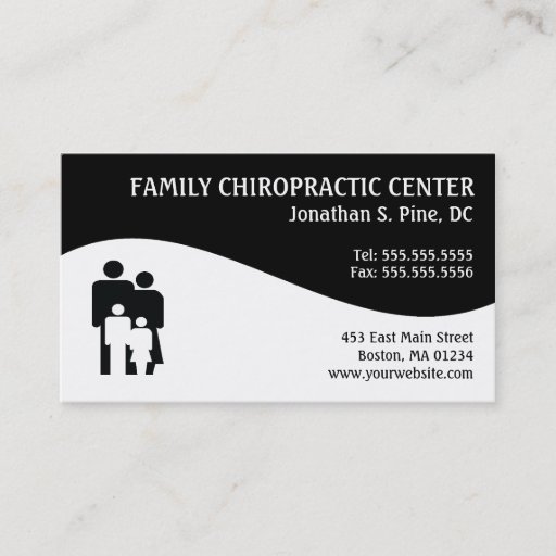 Customizable Modern Swirl Family Chiropractic Business Cards