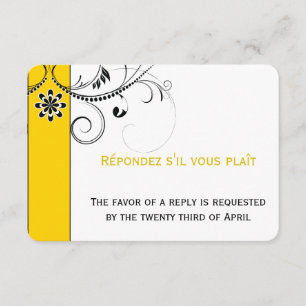 Modern Swirl Filigree Wedding RSVP Cards