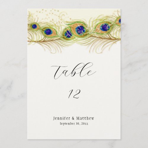 Modern Swirl Peacock Feathers Monogram Monogrammed Menu