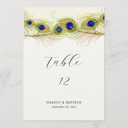 Modern Swirl Peacock Feathers Monogram Monogrammed Menu