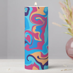 Modern Swirl Pillar Candle