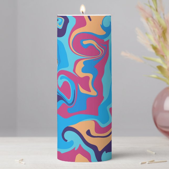 Modern Swirl Pillar Candle (In Situ)